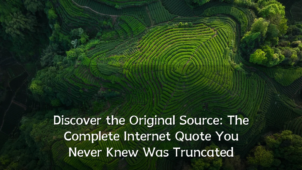 Discover the Original Source: The Complete Internet Quote You Never Knew Was Truncated