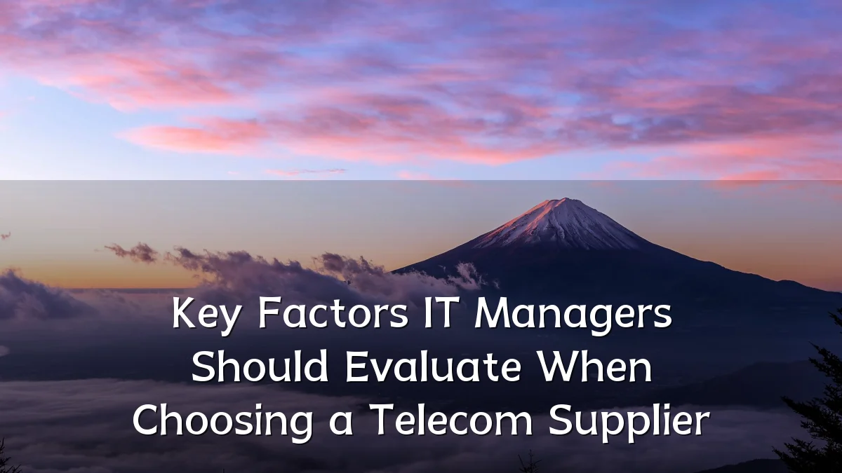 Key Factors IT Managers Should Evaluate When Choosing a Telecom Supplier